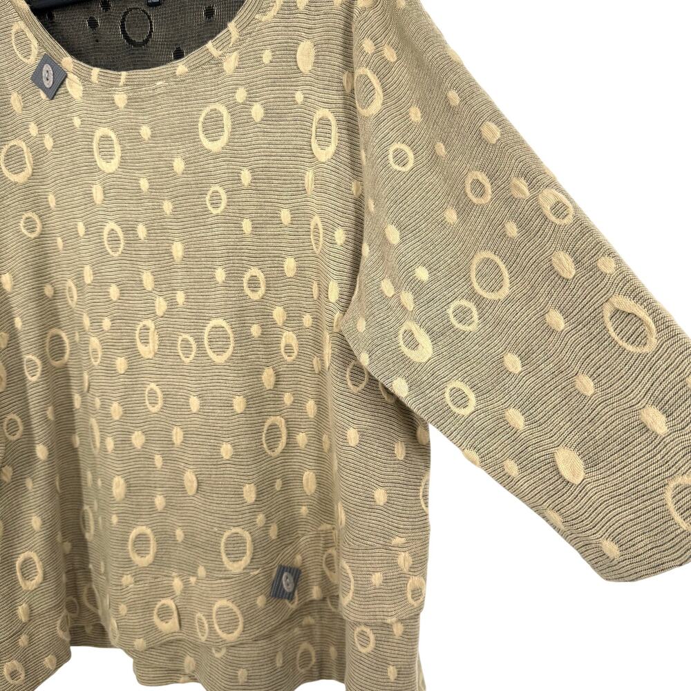 By JJ Womens XL Wearable Art to Wear Unique Artsy Beige Blouse Shirt Top - Picture 6 of 8